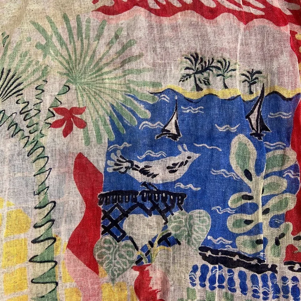Collier Campbell Vintage 1980 Colorful Summer Scarf